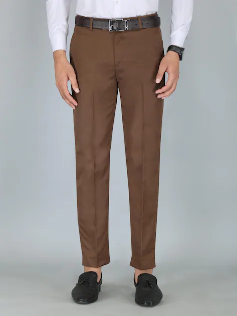 Men's Brown Formal Trouser