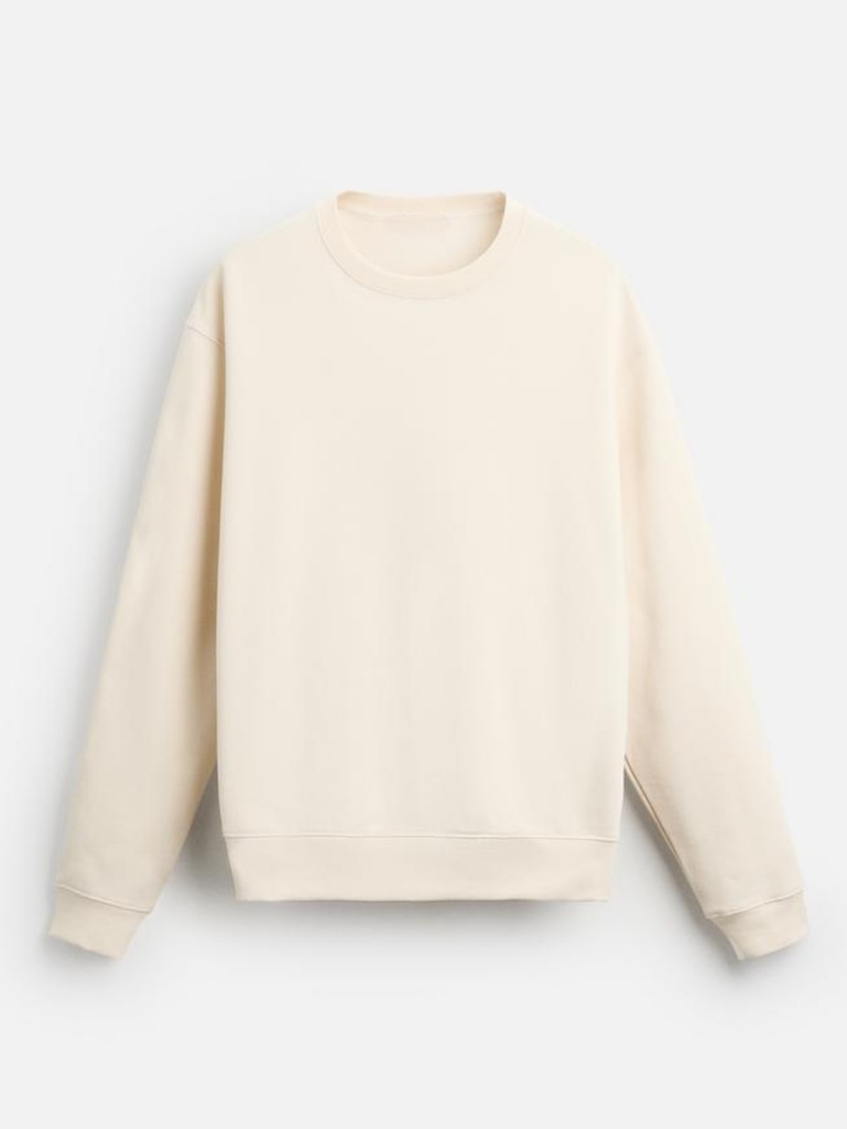 Men's Solid Beige Sweatshirt